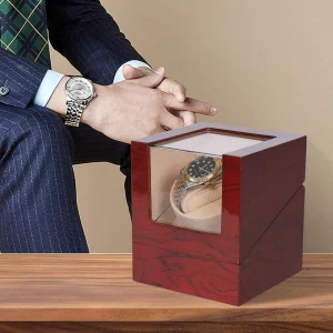 Wood Single Automatic Watch Winder Storage Display Box with Quiet Motor Gift New