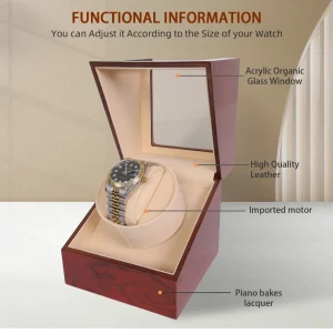 Automatic Single Watch Winder Storage Display Case Box With Silent Motor Wooden